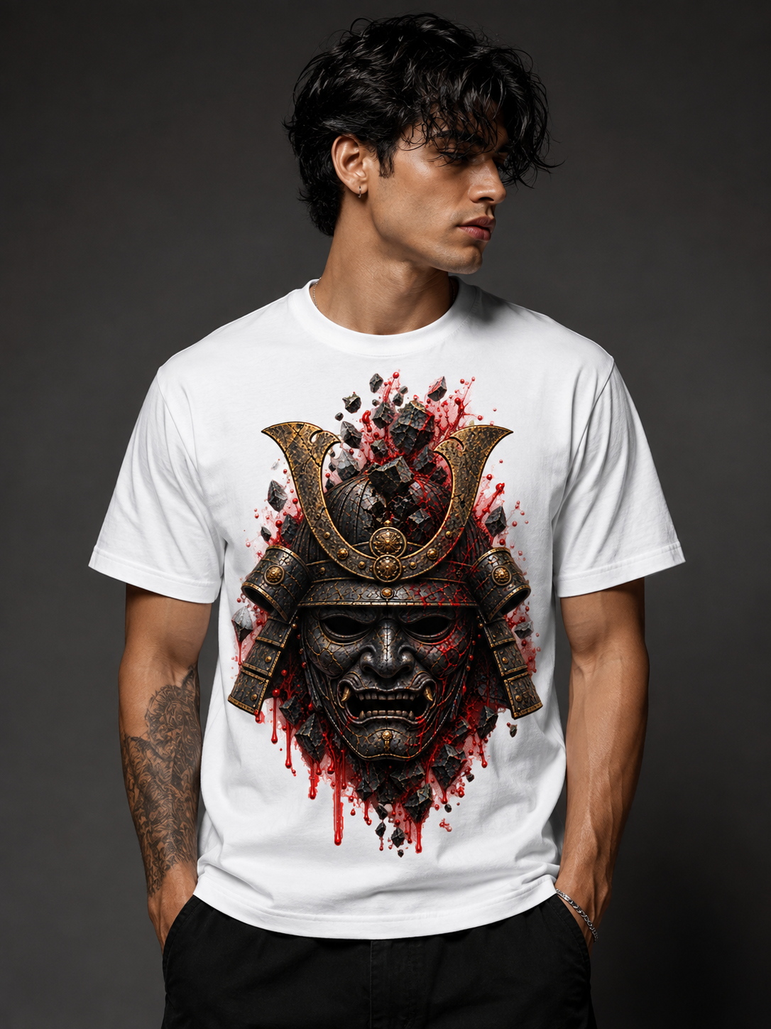 Cracked Oni Samurai Helmet