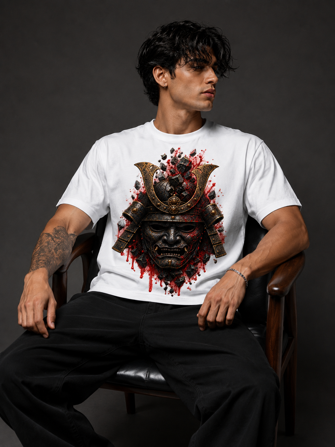 Cracked Oni Samurai Helmet