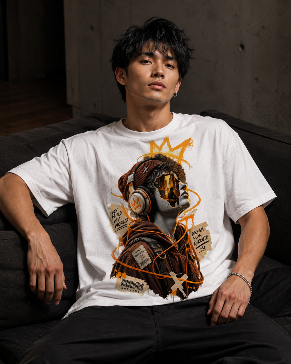 Surreal Built Different Streetwear Portrait T-shirt