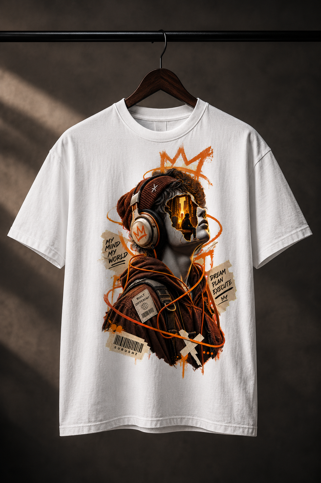 Surreal Built Different Streetwear Portrait T-shirt